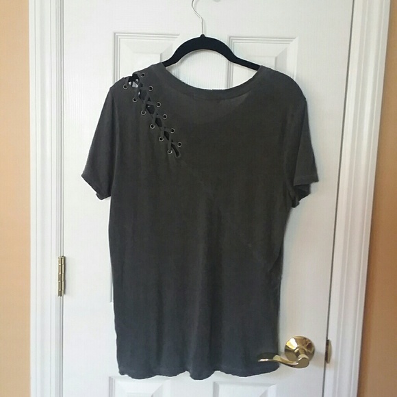n: Philanthropy Distressed Tee With Laces - Picture 2 of 7